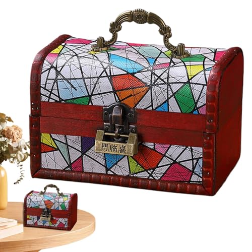 Schmuck Organizer aus Holz, Schmuckkästchen aus Holz für Frauen, Schmuckaufbewahrungsbox, dekorative bemalte Schmuckschatulle, Schmuckschatulle, Schmuckschatullen mit Schloss, dekorativ Schmuck Organizer aus Holz, Schmuckkästchen aus Holz für Frauen, Schmuckaufbewahrungsbox, dekorative bemalte Schmuckschatulle, Schmuckschatulle, Schmuckschatullen mit Schloss, dekorativ von Generic