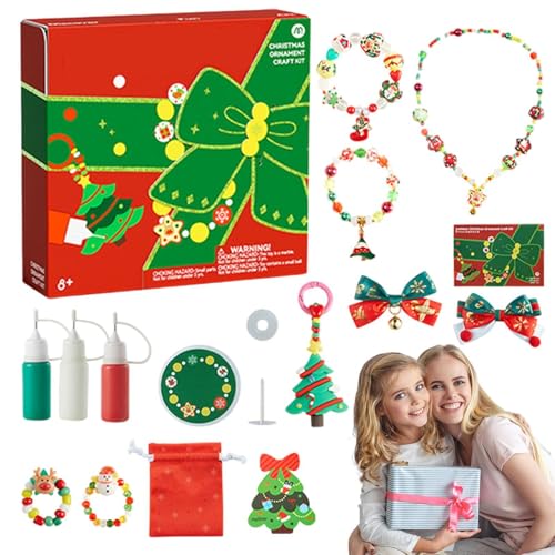 Schmuckset für Mädchen, Schmuckherstellungsset für Mädchen | Perlenarmbänder Schmuckherstellungssets - Zubehör für Feiertagspartys, Kinderarmband-Ring-Haarspangen-Set für Anziehpartys von Generic