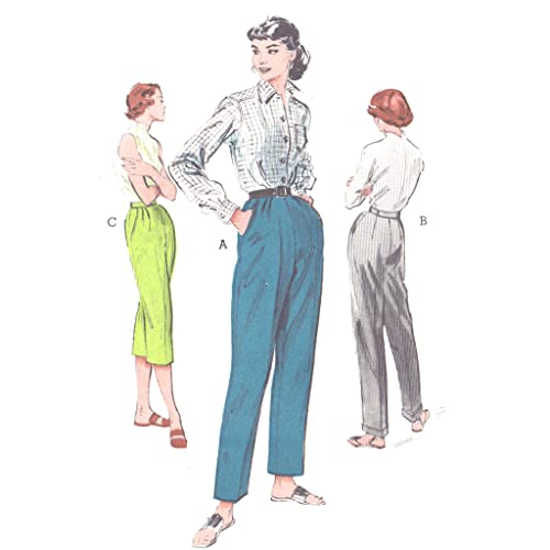 Schnittmuster aus den 1950er Jahren, Damenhosen, Hosen – Taille: 72 cm von Generic