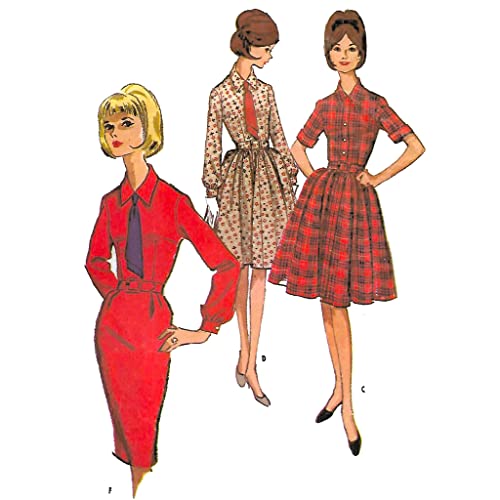 Schnittmuster im Vintage-Stil der 1960er-Jahre, Hemd-Taillenkleid, schlank oder voller Rock – Brustumfang: 96,5 cm Schnittmuster im Vintage-Stil der 1960er-Jahre, Hemd-Taillenkleid, schlank oder voller Rock – Brustumfang: 96,5 cm von Generic