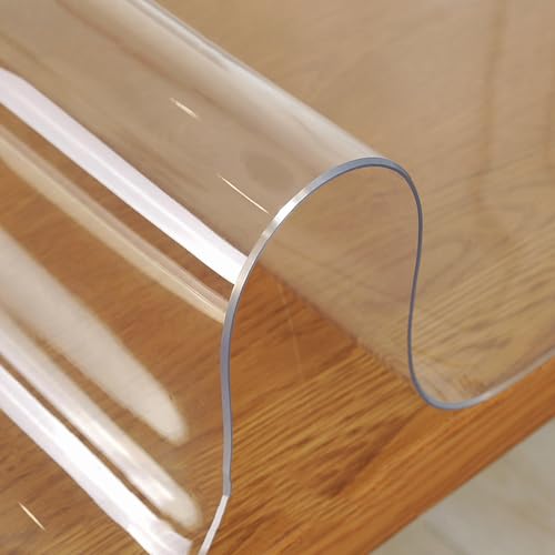 Schreibtischunterlage Transparent 0.80 mm PVC Plastik-Tischdecken Klar Tischdecke Tischschutz Kann für Restaurantgarten und Boden(15x47"(40x120cm)) von Generic