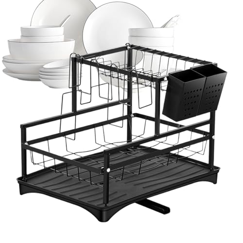 Schüssel Trocknerständer, 2 -Tier -Teller -Rack, Schüssel -Abflusser Mit Tropfschale Und Abfluss, Topfdeckel Drainer -Organisator Ständer Hochleistungs -Utensilhalter Für Wohnungsplatten Schränke Haus Schüssel Trocknerständer, 2 -Tier -Teller -Rack, Schüssel -Abflusser Mit Tropfschale Und Abfluss, Topfdeckel Drainer -Organisator Ständer Hochleistungs -Utensilhalter Für Wohnungsplatten Schränke Haus von Generic