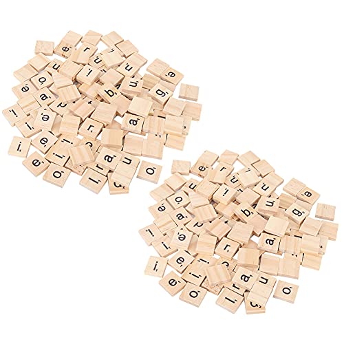 Scrabble-Fliesen, Lernwerkzeuge, Basteln, Lernwerkzeuge, Kunsthandwerk, 2 Set Holzfliesen, Puzzle-Blöcke, Puzzle-Blöcke für 26 Englische Alphabete (Gemischte Kleinbuchstaben) von Generic