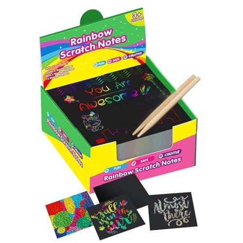 Scratch Papers - Künstlerisches Kratzset für Kinder | Doodle Pad für Spiele | und Kunsthandwerk Disking-Zeichnung für Mädchen Jungen | Zeichentisch für Kinder | Kreativer Zeichentisch für von Generic