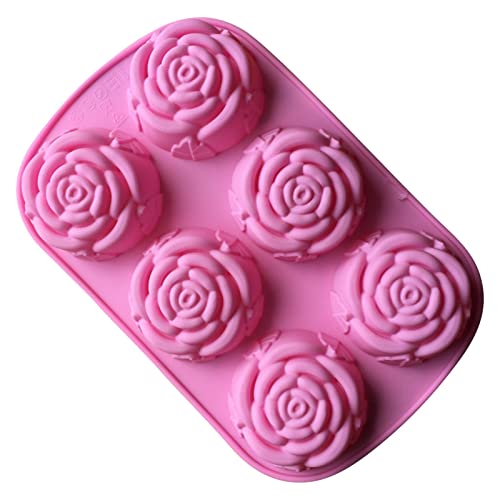 Seifenform Silikonform Kuchen Silikonformen Kuchen Baking 6 Connected Rose Silikonkuchen Silikonseife Mondkuchen Küchenkostüm Knetbeton Farbe von Generic