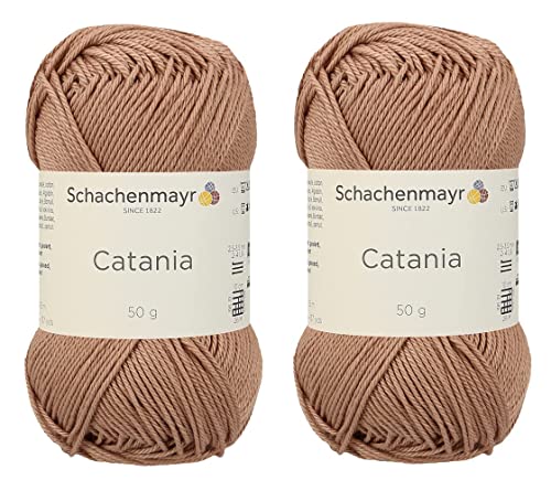 Set mit 2 Knäueln: SMC Catania Originals 100 % merzerisierte Baumwolle, insgesamt 100 g, je 50 g, 136 Yrds (125 m) Amigurumi Garn Fine-Sport 2 (437 Sun geküsst) von Generic