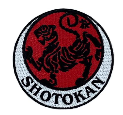 Shotokan Karate Do Patch (8,9 cm) zum Aufbügeln / Aufnähen, roter Tiger Kimono Gi japanische Kyoku Kampfkunst Selbstverteidigung DIY Geschenk Patches von Generic