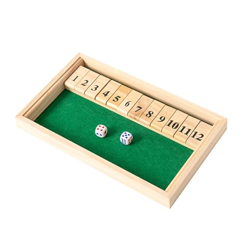 Shut The Box-Spiel, Box-Würfelspiel aus Holz – Shut The Box-Würfelbrettspiel für Kinder und Erwachsene, Holzbrettspiel, intelligentes Spiel von Generic