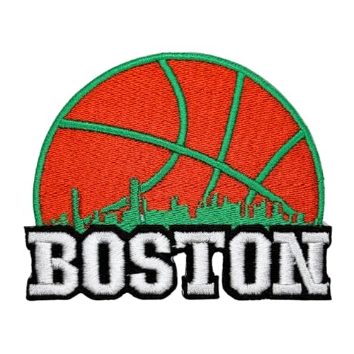 Siam Accs Basketball-Fans Boston City Logo Patch Stickerei National Basketball Fan Lieblingsmannschaft zum Aufbügeln oder Aufnähen für Kleidung, Rucksäcke, Jeans, Motorrad, zum Aufnähen auf von Generic