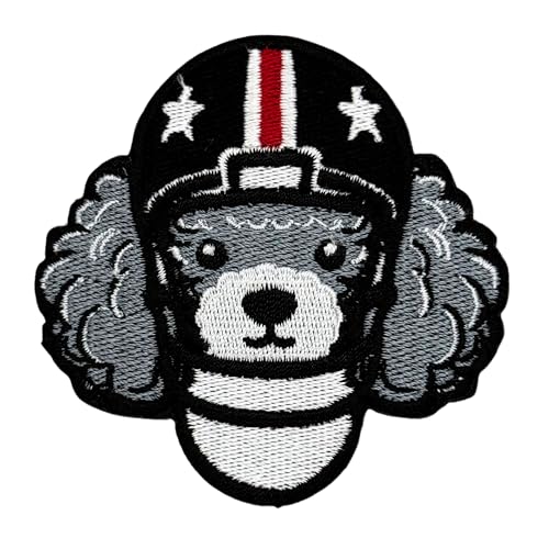 Siam Accs Rugby-Fans, Pudel-Hund mit Helm, niedlicher Aufnäher, Stickerei, American Football-Fan, Lieblings-Team, zum Aufbügeln oder Aufnähen für Kleidung, Rucksäcke, Jeans, Motorrad, zum Aufnähen Siam Accs Rugby-Fans, Pudel-Hund mit Helm, niedlicher Aufnäher, Stickerei, American Football-Fan, Lieblings-Team, zum Aufbügeln oder Aufnähen für Kleidung, Rucksäcke, Jeans, Motorrad, zum Aufnähen von Generic