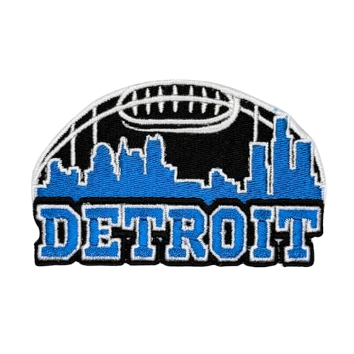 Siam Accs Rugby-Fans Detroit City Logo Patch Stickerei American Football Fan Favorite Team zum Aufbügeln oder Aufnähen für Kleidung, Rucksäcke, Jeans, Motorrad, zum Aufnähen auf individuelle Jacken, von Generic