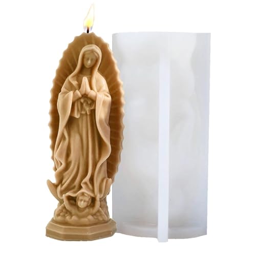 Silikonform Jungfrau Maria Statue – 3D Mutter Maria Kerzengießform, Jesuskind Wachskerzenform, Wachs Gips Harzform | Duftkerzen Gussform für Aromatherapie, Sojawachs Kerzen Ornament, Dekoration von Generic