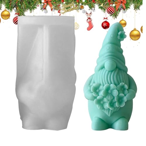 Silikonform für Weihnachtskerzen, Form für Weihnachtskerzen, Weihnachtsmann, niedliche 3D-Wichtel-Silikonform, Epoxidharz-Gießformen für Gesichtslose Puppe für Bastelarbeiten von Generic