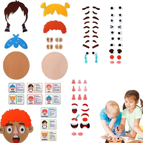 Social Emotional Learning Toy - Social Emotional Making Faces Kit, Interactive Emotionserkennungsspiel | Interaktives Making -Gesichter, Multiplayer -Spiel Fühlte Emoticon Kit Für Park, Auto, Draußen, von Generic