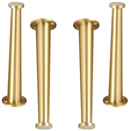 Sofabeine Gold, 4 Stück konische Möbelbeine, verstellbare Sofafüße, Höhe: 6–30 cm, Möbelfüße Messing | Eloxierte Oberfläche | Schlafsofa, Zweisitzer-Sofa, 20 cm von Generic