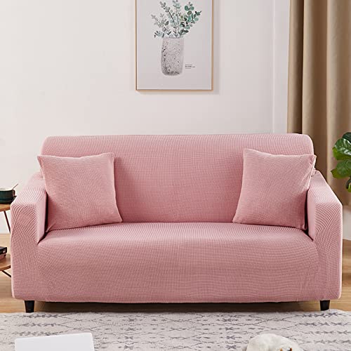 Sofabezug aus Jacquardstoff, universelle Weichheit, hochelastische Sofabezüge, maschinenwaschbar, Couchbezüge mit elastischem Boden für Kinder und Haustiere – Pink, 1 Sitzer (90–140 cm) von Generic