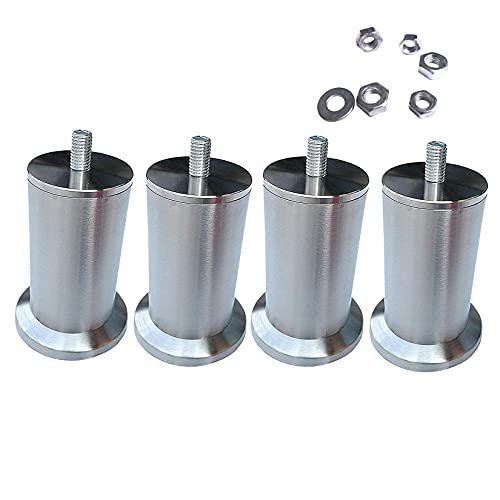 Solide Möbelbeine 6 Zoll 4Er Set Silber Metall, Edelstahl Sofabeine, Runde Couchbeine Ersatz, Erhöhen Sie Den Stauraum, Für Couchtisch, Moderne DIY von Generic