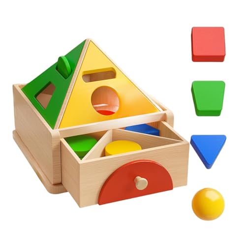 Sortierbox-Spielzeug aus Holz – mehrfarbige Form, passendes Puzzle aus Blöcken | Pädagogischer Formensortierer für Babys, Kleinkinder, frühes Lern- und Aufklärungsspielzeug, für die Entwicklung von Fä von Generic