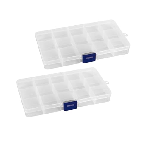 Sortierboxen für Kleinteile - 2 Stück Aufbewahrungsbox mit Fächern Sortierbox 8 Gitter Plastik Aufbewahrungsbox Kleinteile Organizer Verstellbaren für Accessoires Kleinteile, Schrauben von Generic