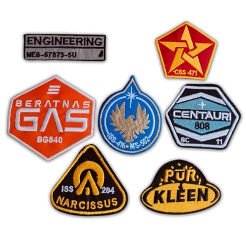 Space Patches Amos Burton Cosplay Set mit 7 Stück Bügelbild Stickerei Set von Generic