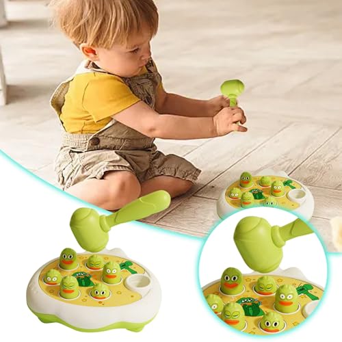 Spielzeug für 2 3 4 5 Jahre alte Jungen, Spielzeug für 2 4 Jahre alte Kleinkinder, Hit The Frog-Spiel, Babyspielzeug für frühes Lernen, Geburtstag für Kleinkinder Zsh542 (Green, 16x18x6cm) von Generic