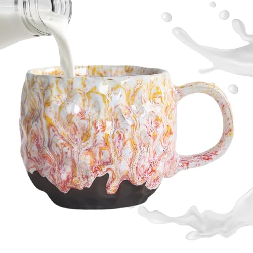 Stein-Kaffeetasse, Mineralkristall-Kaffeetasse | 260 ml simulierte Mineralkeramikbecher - Unregelmäßige Kaffeetasse mit Henkel, neuartige Teetassen für heißes Eisgetränk, Kaffee, Tee, Saft, Milch von Generic