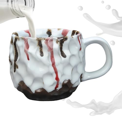 Stein-Kaffeetasse, Mineralkristall-Kaffeetasse - 260 ml simulierter Mineralsteinbecher | Kaffeetasse mit Henkel, originelle Teetassen, Tischdekoration für Kaffee, Tee, heiße Schokolade von Generic