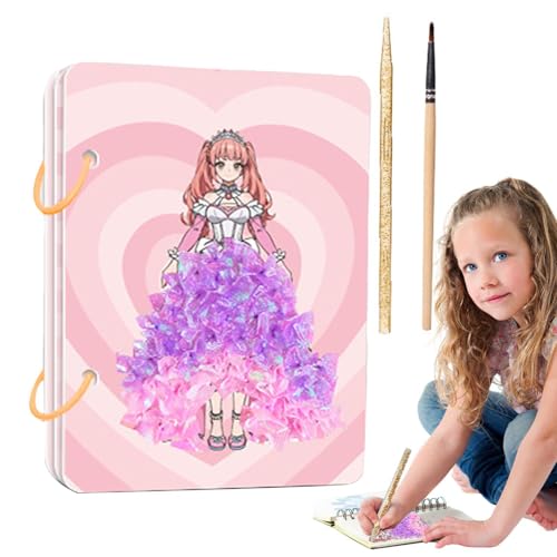 Sticker Dress -up -Buch für Mädchen, Fashion Design Zeichenbuch | Stylish Fun Kids Activity Kit Prinzessin Puzzle - Kinderbücher zu Mädchen und Frauenfragen, Kinderaufkleber für das chinesische Neujah von Generic