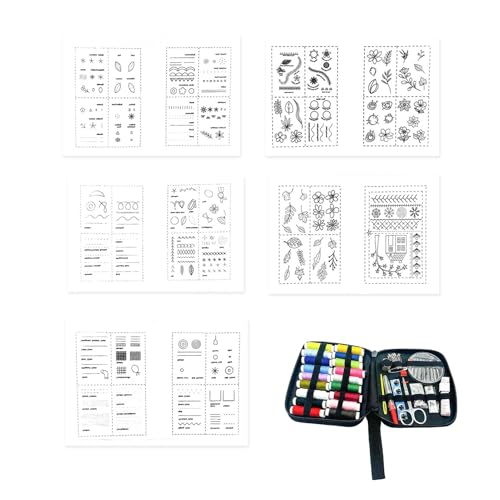 Stickerei -Musterbuch -Kit, Stickbuch für Anfänger,Multifunktionales Nähsatz - Multifunktional Stitches Kit für Handwerksliebhaber, Stickmuster üben Accessoires von Generic