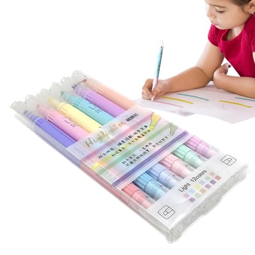 Stifte und Highlighters Set, Highlighters verschiedene Farben - 6 Stücke Keine Blutungsmarkierungen Ästhetische Stifte - Mehrzweck -Schreibmarkierungen niedliche Briefpapier -Set für Diaries Notebooks von Generic