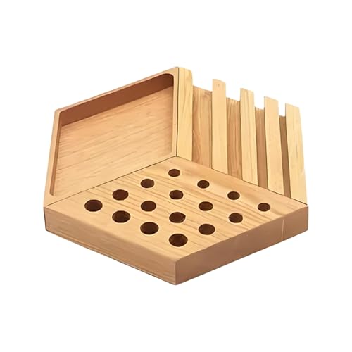Stiftehalter aus Holz | Stifthalter mit Schreibtischablage aus Holz, vielseitige geteilte Fächer für Nachttische von Eingangszimmern Stiftehalter aus Holz | Stifthalter mit Schreibtischablage aus Holz, vielseitige geteilte Fächer für Nachttische von Eingangszimmern von Generic