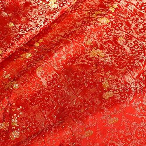 Stoff-Kollektion Satin Satin-Brokat-Seiden-Jacquardstoff, Exquisite Pflaumenblüte, chinesischer Stil, Beutel, handgefertigtes Design, Kleid, Damast, Patchwork-Quadrate, Näh- und Basteltuch, 75 x 50 c von Generic