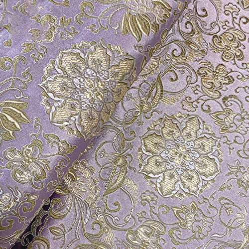 Stoff-Kollektion Satin Satin-Brokat-Seiden-Jacquardstoff, einzigartiges Avalokitesvara-Blumen-Vintage-Muster, traditionelles handgefertigtes Nähen, chinesische Kunststickerei, Damaststoff, 114 x 50 c von Generic