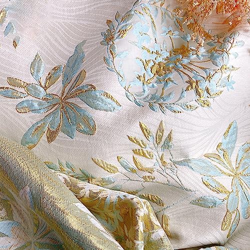 Stoff-Kollektion Satin Satin-Brokat-Seiden-Jacquardstoff, garngefärbt, Goldfaden, dreidimensionale geprägte Textur, Elegantes, schönes Blumenmuster, modische Kleidungstaschen, knackiger Stoff, 140 x von Generic