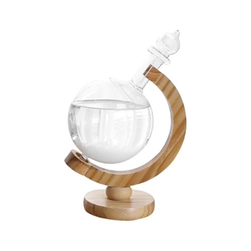 Storm Glass - Weather Globe Glasflasche Mit Holzsockel, Sturmglasflasche Barometer | Wettervorhersage Station Fashion Creative Office Desktop Und Home Decoration Crafts Sturmglasflasche von Generic