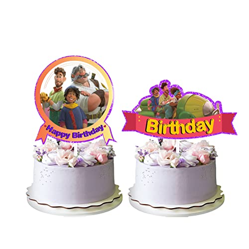 Strange World Kuchendekoration – 2 Stück Strange World Happy Birthday Kuchendekoration Abenteuer Thema Party Kuchen Dekoration Kuchen Topper für Jungen Babyparty von Generic