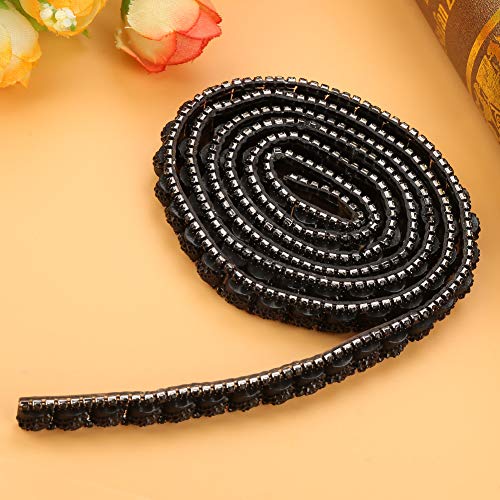 Strassband, Netz, Strassband, Netzwickelrolle, 1 Yard, Strass-Klebeband mit Wärmerückseite, Netzwickelrolle, DIY-Dekor, 1 Cm Breite (BLACK) von Generic