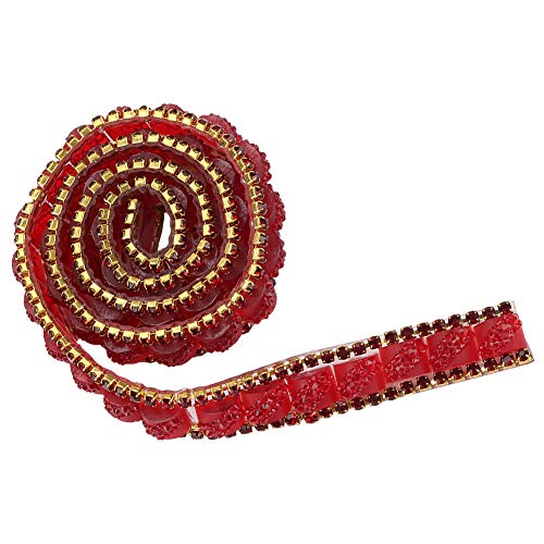 Strassband, Netz, Strassband, Netzwickelrolle, 1 Yard, Strass-Klebeband mit Wärmerückseite, Netzwickelrolle, DIY-Dekor, 1 Cm Breite (Rot) von Generic