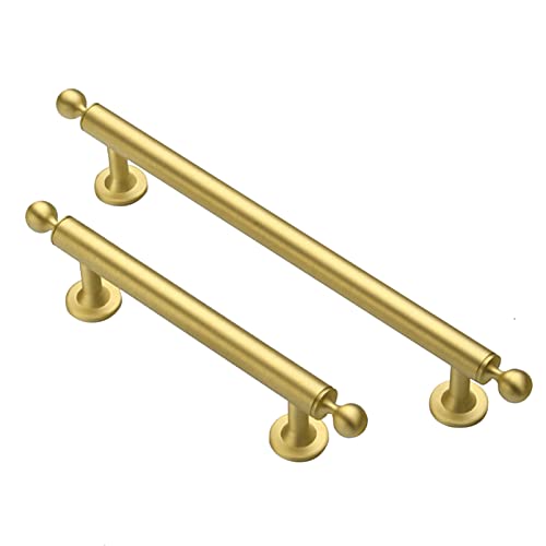 Stück Goldfarbene Möbelgriffe aus massivem Messing, Kommodengriffe und Schubladengriffe für Kleiderschrank und Schlafzimmer 96–224 mm Gold-160 mm/6,3 Zoll von Generic