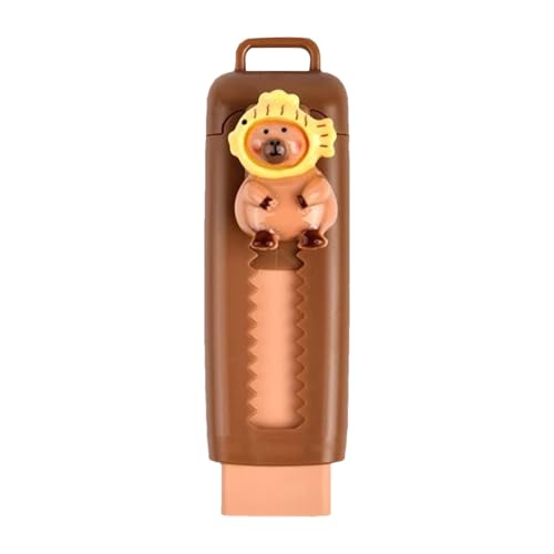 Süße Radiergummis Kinder, Capybara Retractable Radiergummis | Zeichnen des Radiergummi -Bleistiftgummis | Rubbergummi Cartoon Capybara Kids Eraser, Push-Pull süße Radiergummi von Generic