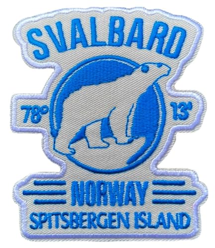 Svalbard Norwegen Patch (8,9 cm) bestickt zum Aufbügeln / Aufnähen auf Spitsbergen Island Reise Souvenir Emblem Eisbär Wappen Rucksack Geschenk Patches von Generic