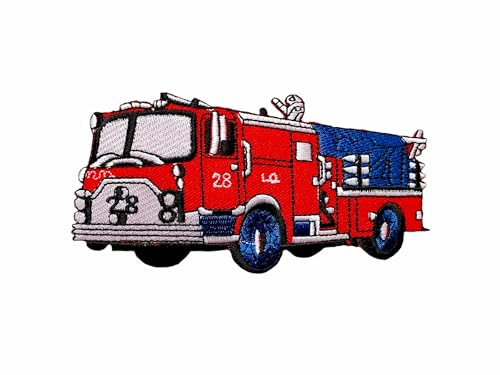 TH Patch Red Fire Engine Truck Rescue Pumper Logo 1 Sew Iron on Embroidered Applique Badge Sign Patches Clothing Costume von Generic