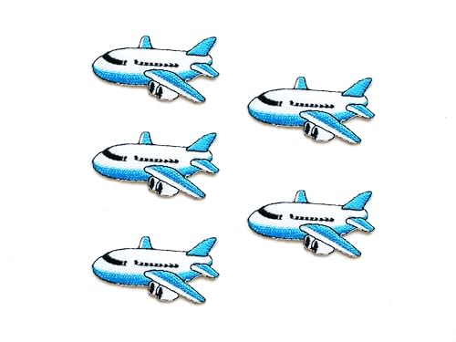 TH Patch Set mit 5 winzigen Mini-Flugzeugen, Cartoon-Logo, niedliches Cartoon-Logo, 1 Aufnäher, bestickte Applikation, Abzeichen, Kleidung, Kostüm von Generic