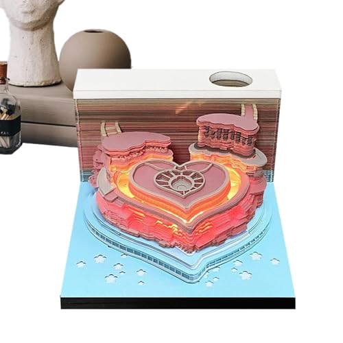 TIME PIECE KALENDER 2025 - Kreativer Kalender mit 3D Notizblock | Tischkalender mit Licht für Valentinstag, Home Deko von Generic