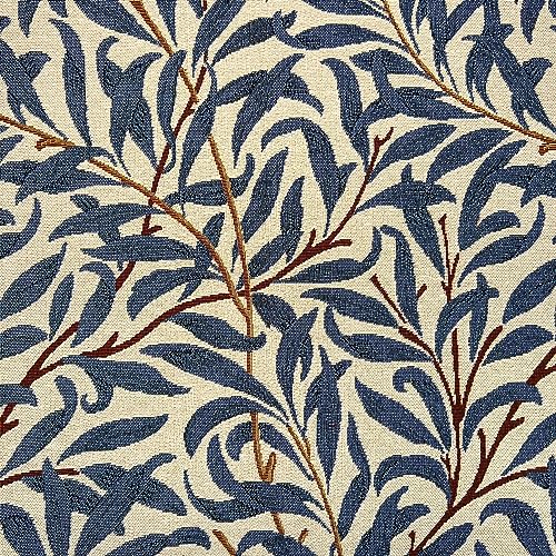 Tapisserie-Stoff William Morris – Weidenzweig Azurblau – Blaues Blatt Floral Polsterstoff Material von Generic