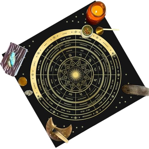 Tarot-Altartuch, Tarot-Tuch zum Lesen,Quadratisches Hexen-Tarot-Tuch | Samt-Tischdecke für Wahrsagungen, zartes Astrologie-Orakel-Pad zum Lesen von Tarot von Generic