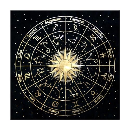 Tarot-Tischdecke, schwarz, quadratisch, Tischdecke aus Samt aus Hirschhaut, Hexenbedarf, Tischdecke für Tarot, Wahrsagerei und Astrologie (40,8 x 40,5 cm) von Generic