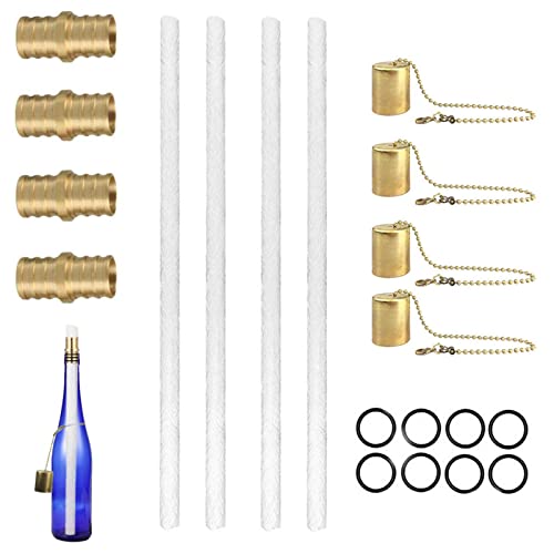 Taschenlampe Flamme Docht - Flaschenfackel Kit, Flasche Kupfer Laterne Abdeckung | Langlebige Fackel Öl Nachfülldochte Messing Öllampen Ersatz Docht Hardware Kit Messing Docht Halterung für von Generic