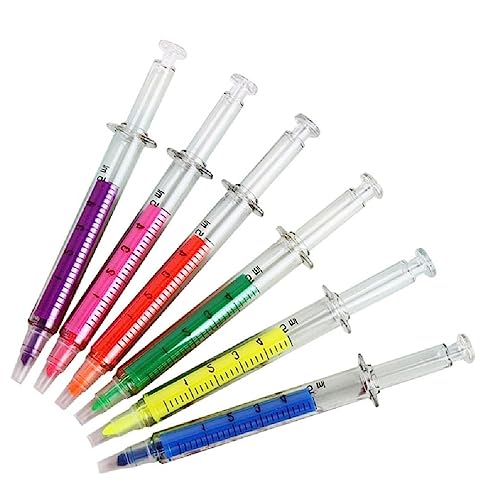 Textmarker Marker Set 6 Farben Textmarker-Spritze Textmarker Stift Ästhetische Textmarker Schulbedarf Für Kinder von Generic