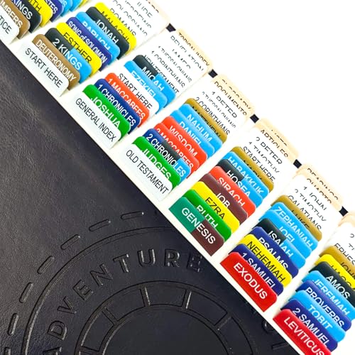 The Great Adventure Katholische Bibelindexiertabs, 96 farbcodierte, transparente PVC-laminierte Tabs, Bibeltagebuch-Etikett, inklusive Ausrichtungsanleitung und 4 leeren Registern von Generic